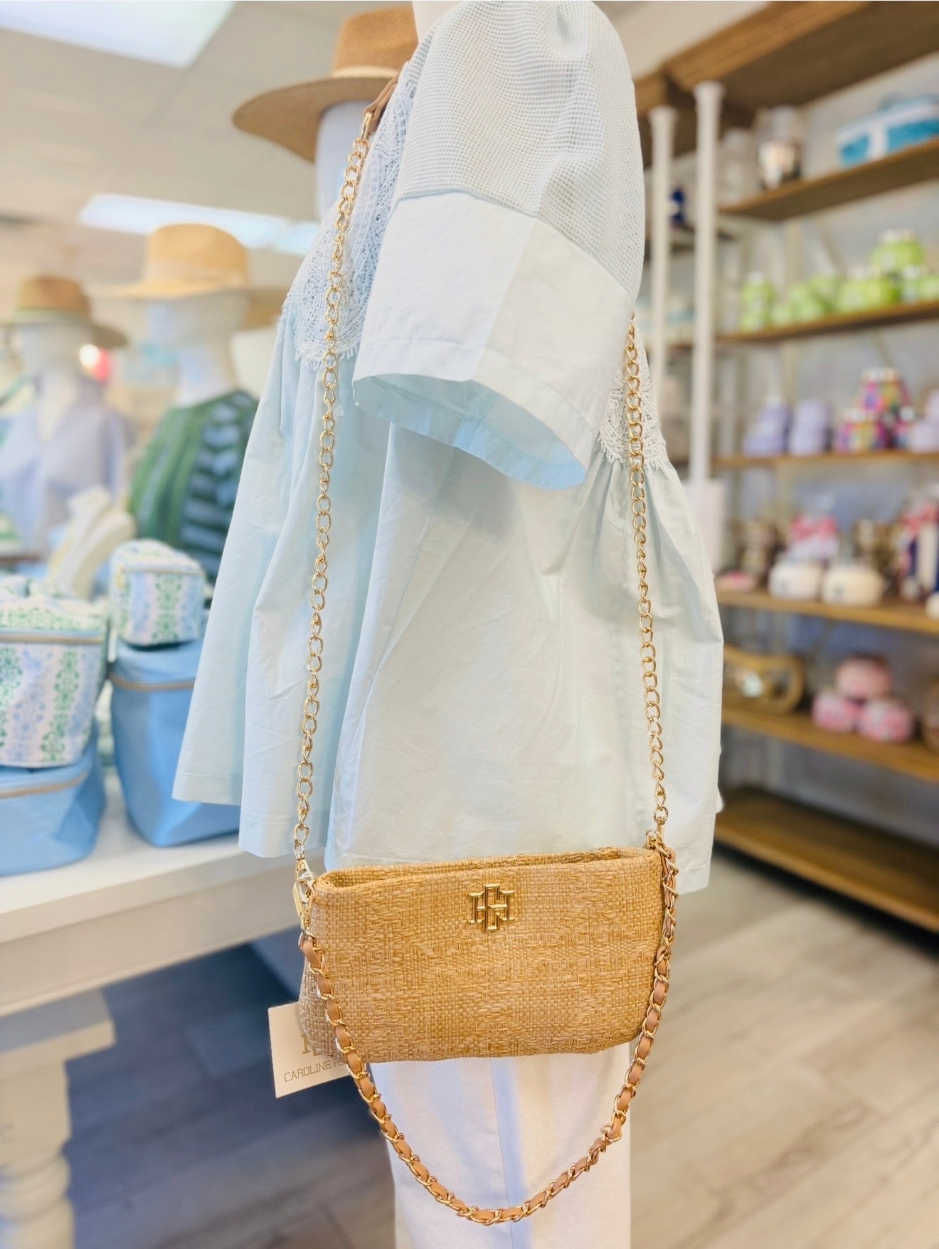 The Livi Crossbody/ Natural Lattice