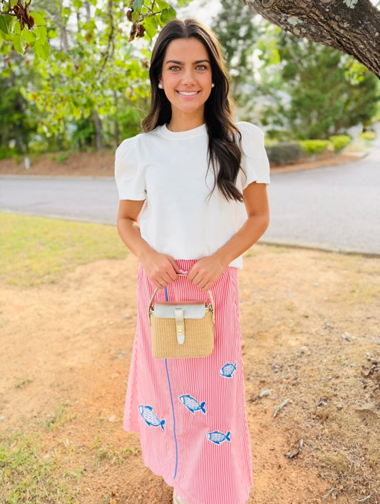 The Emmy Skirt/ Fish Applique