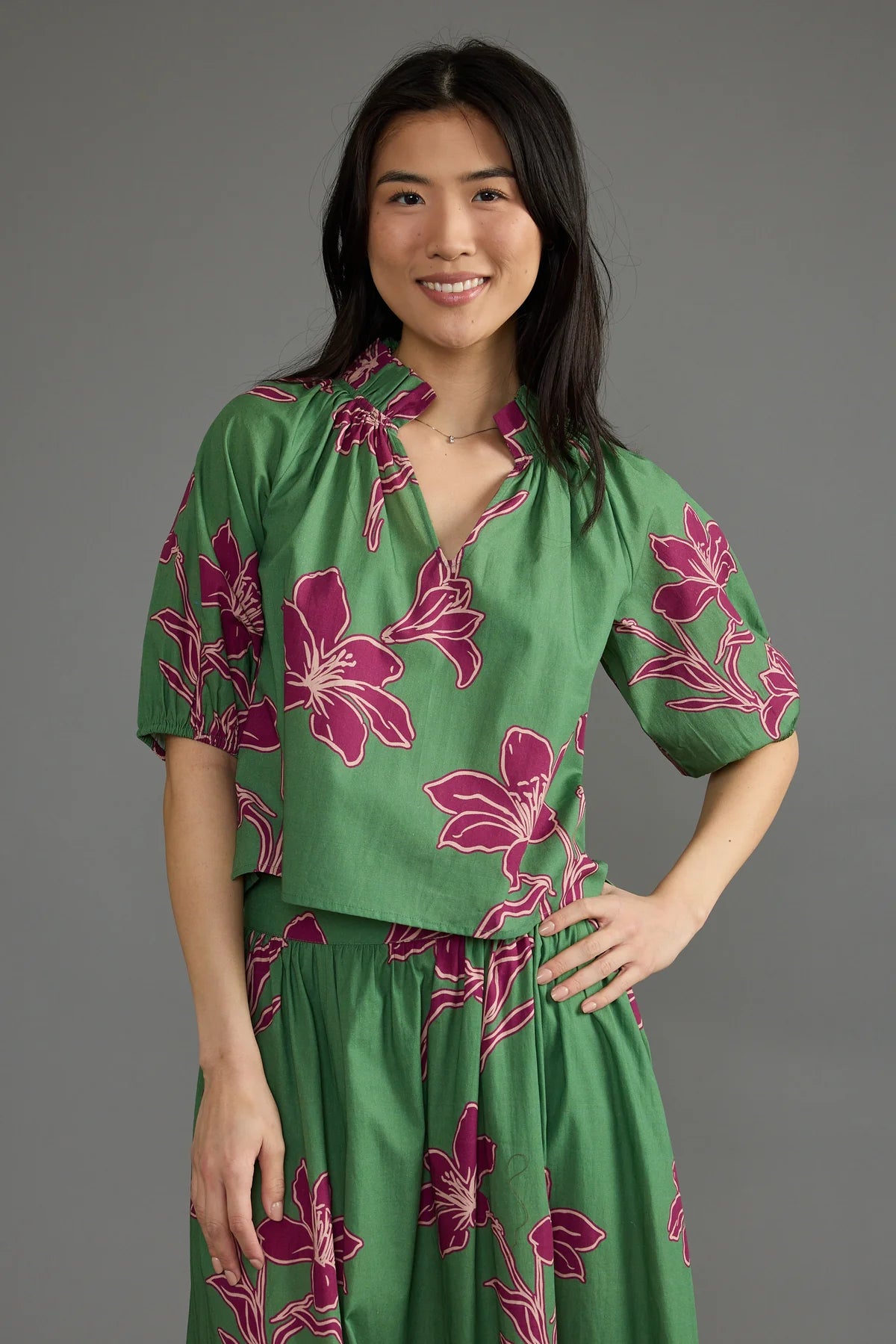 Double A/ The Trish Top/ Verde Orchid