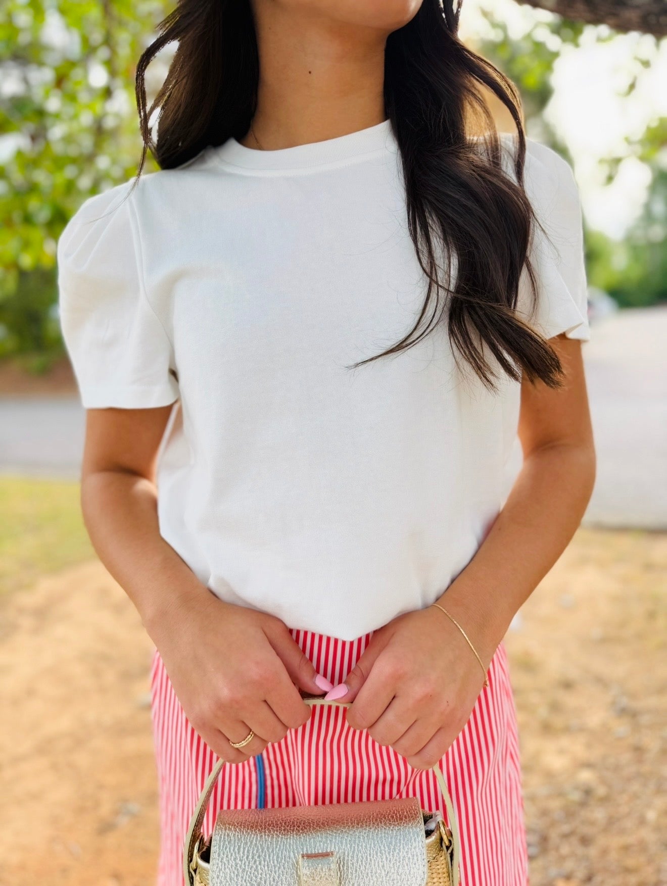 MS/ The Larissa Pleat Sleeve Tee