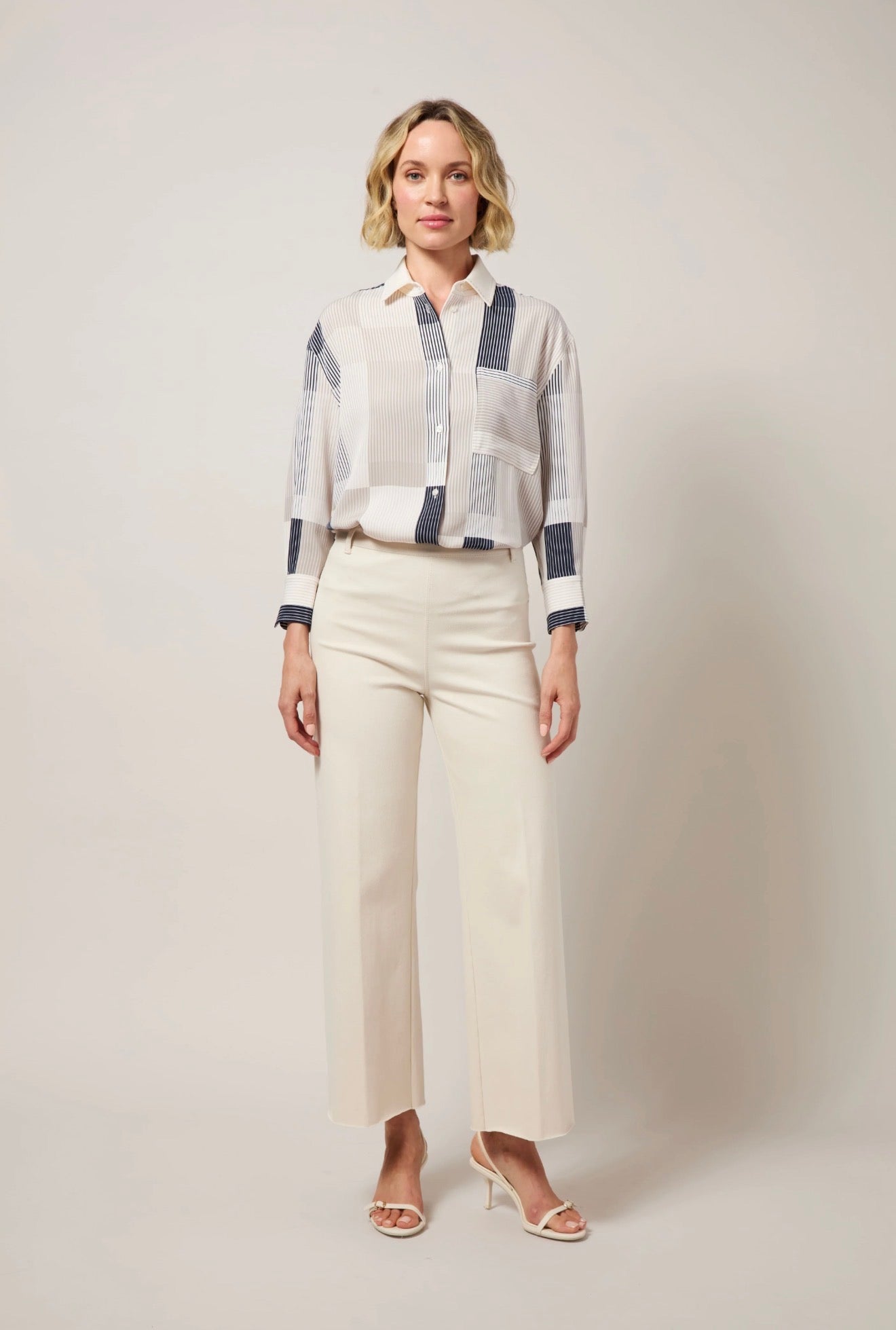 Lyssé/ The Erin Hi Waist Wide Leg Denim/ Oats