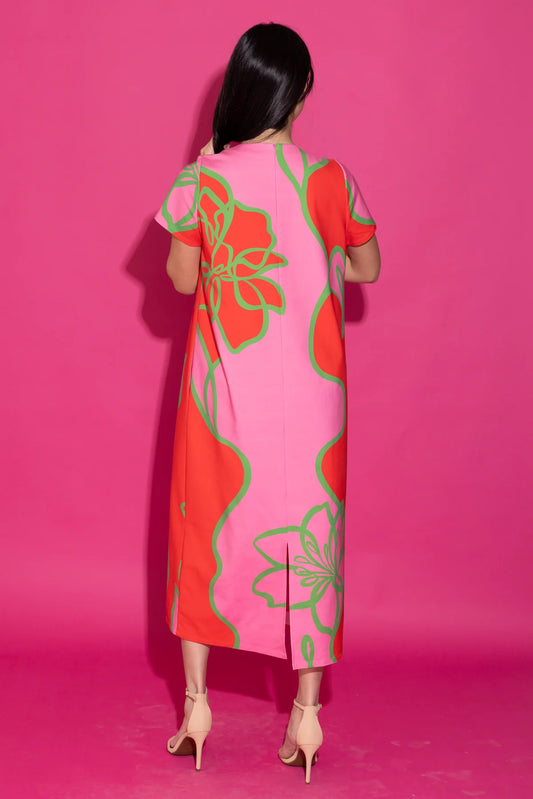 Alden Adair/ The Elliot Dress/ Fuschia Outline