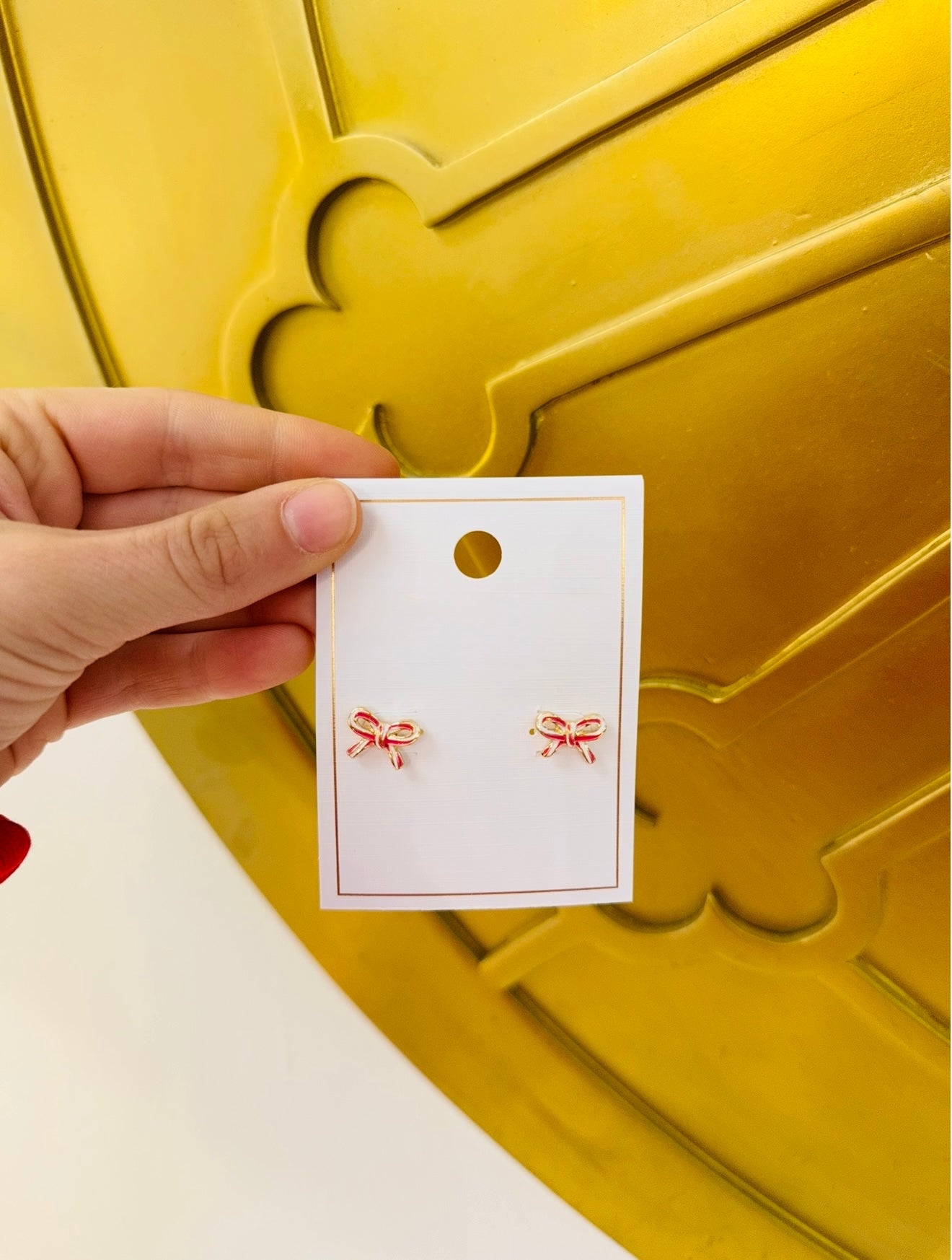 The Candy Cane Bow Stud Earrings