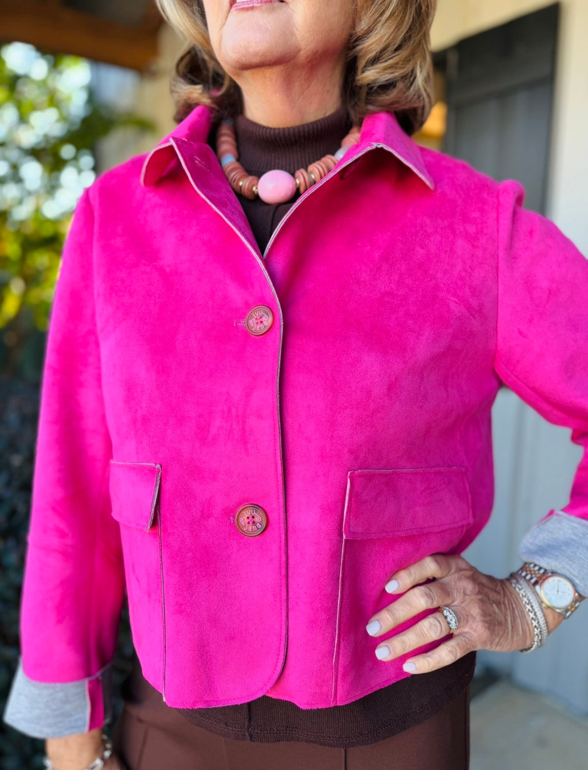 Ivy Jane/ The Suede Patch Pocket Jacket