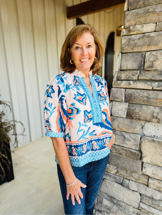 Joy + Joy/ The Trisley Trimmed Top