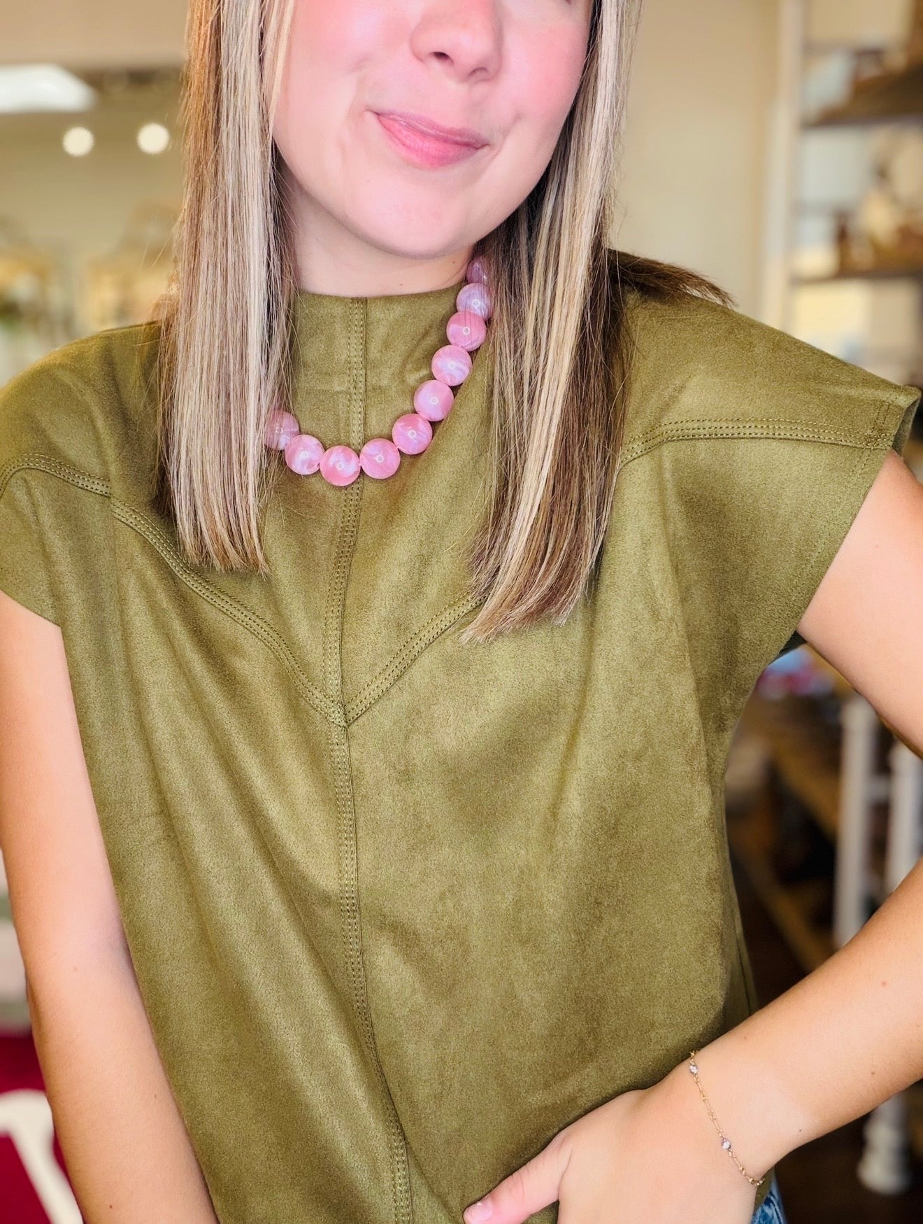 The Sandra Suede Top