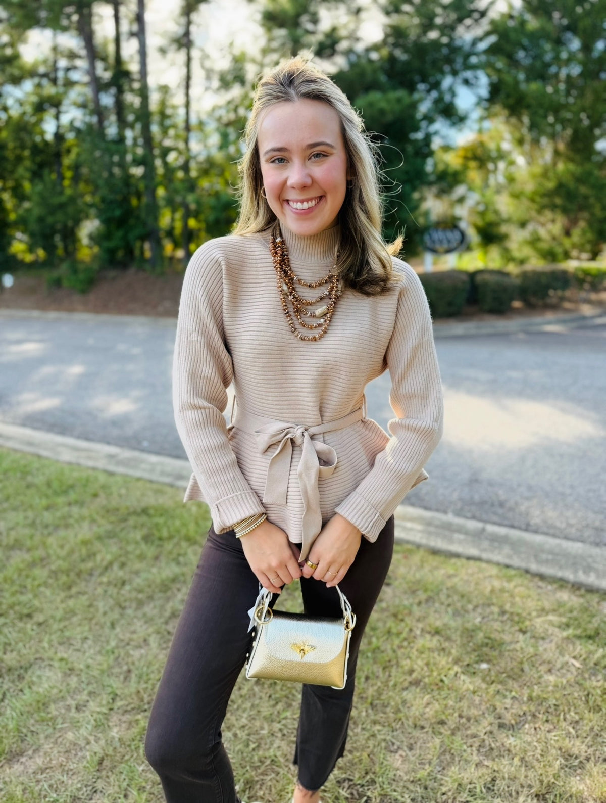 The Bayla Belted Sweater