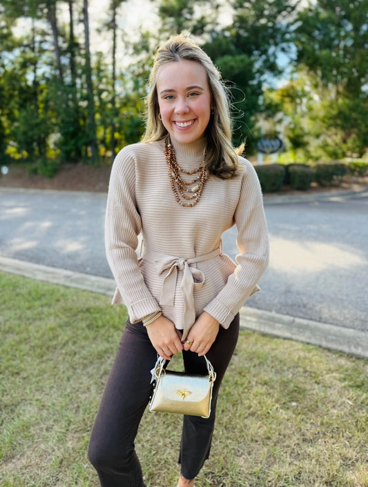 The Bayla Belted Sweater