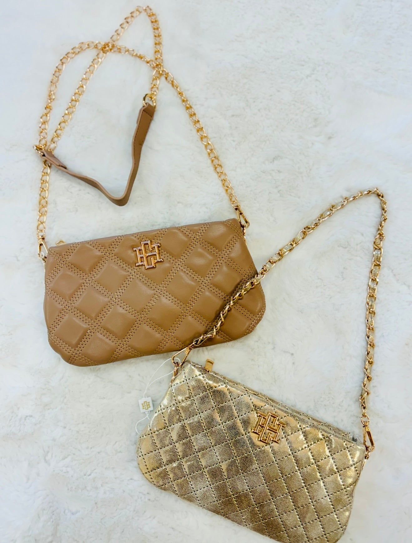 The Livi Quilted Crossbody/ Latte DQ