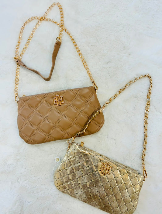 The Livi Quilted Crossbody/ Latte DQ