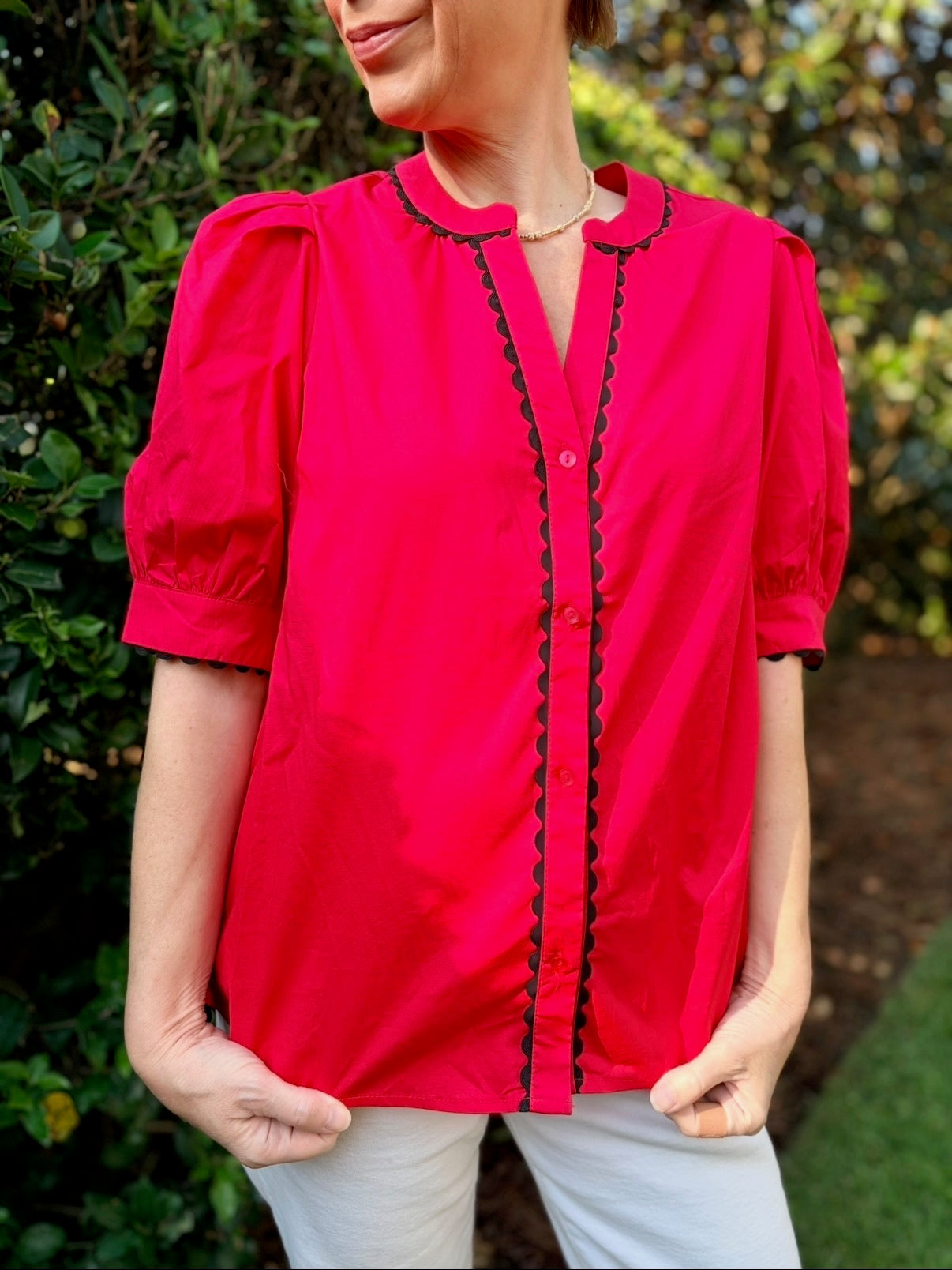MS/ The Elaine Top/ Red+Black