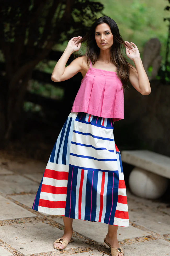 Alden Adair/ The Danny Skirt/ Maritime Stripe
