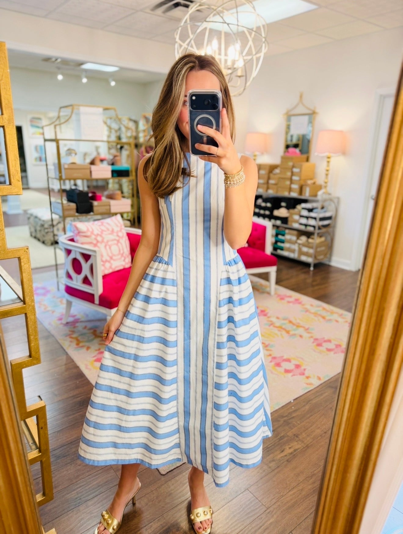 The Stephanie Striped Midi