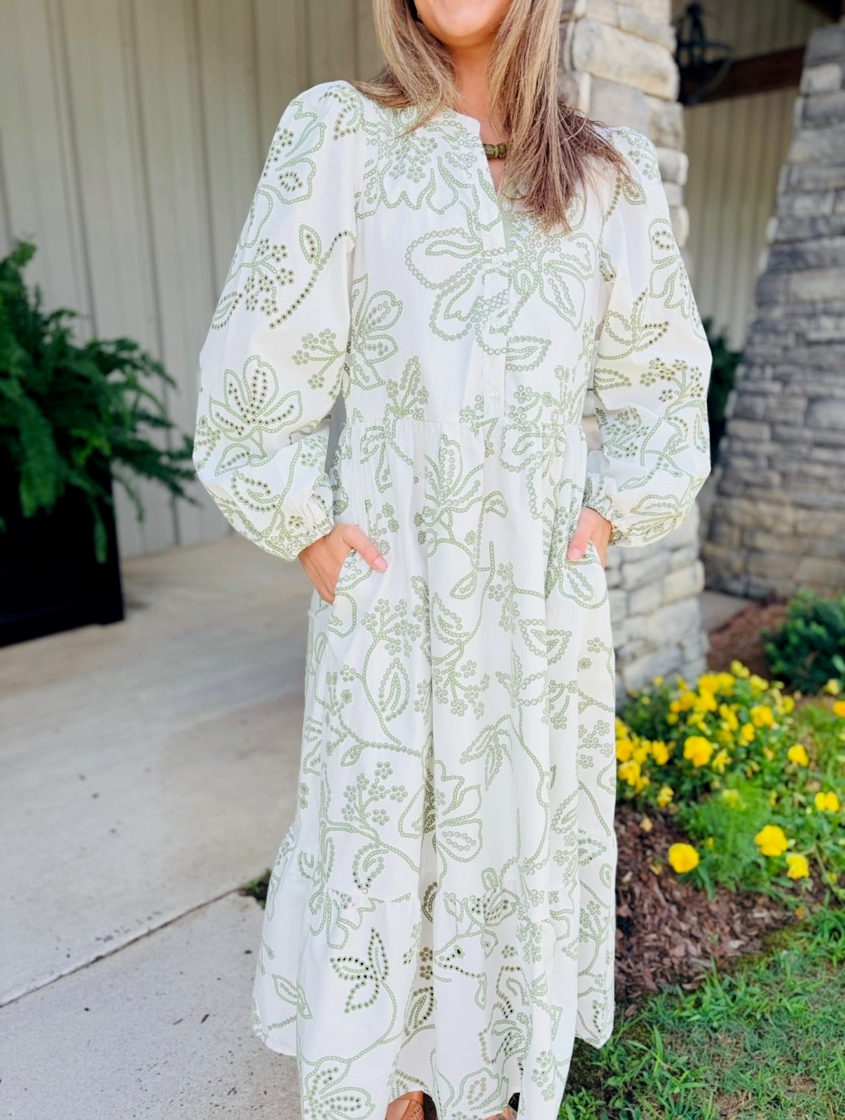 MS/ The Riley Dress/ Lacecap White