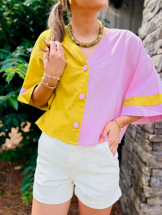 The Collin Colorblock Top