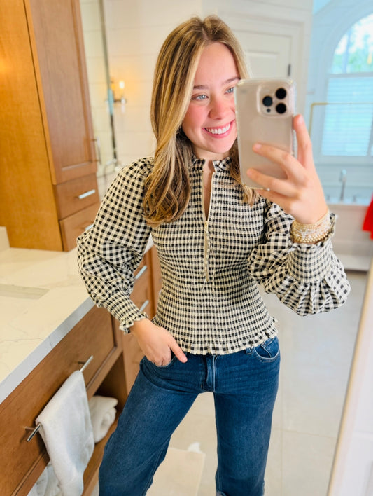 The Greta Gingham Top