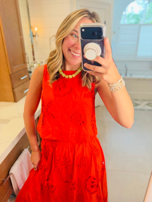 The Coastal Eyelet Top