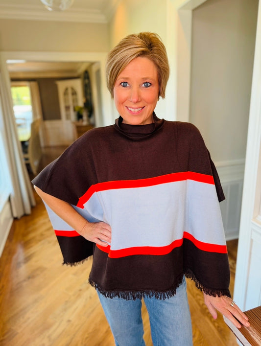 The Collie Colorblock Poncho