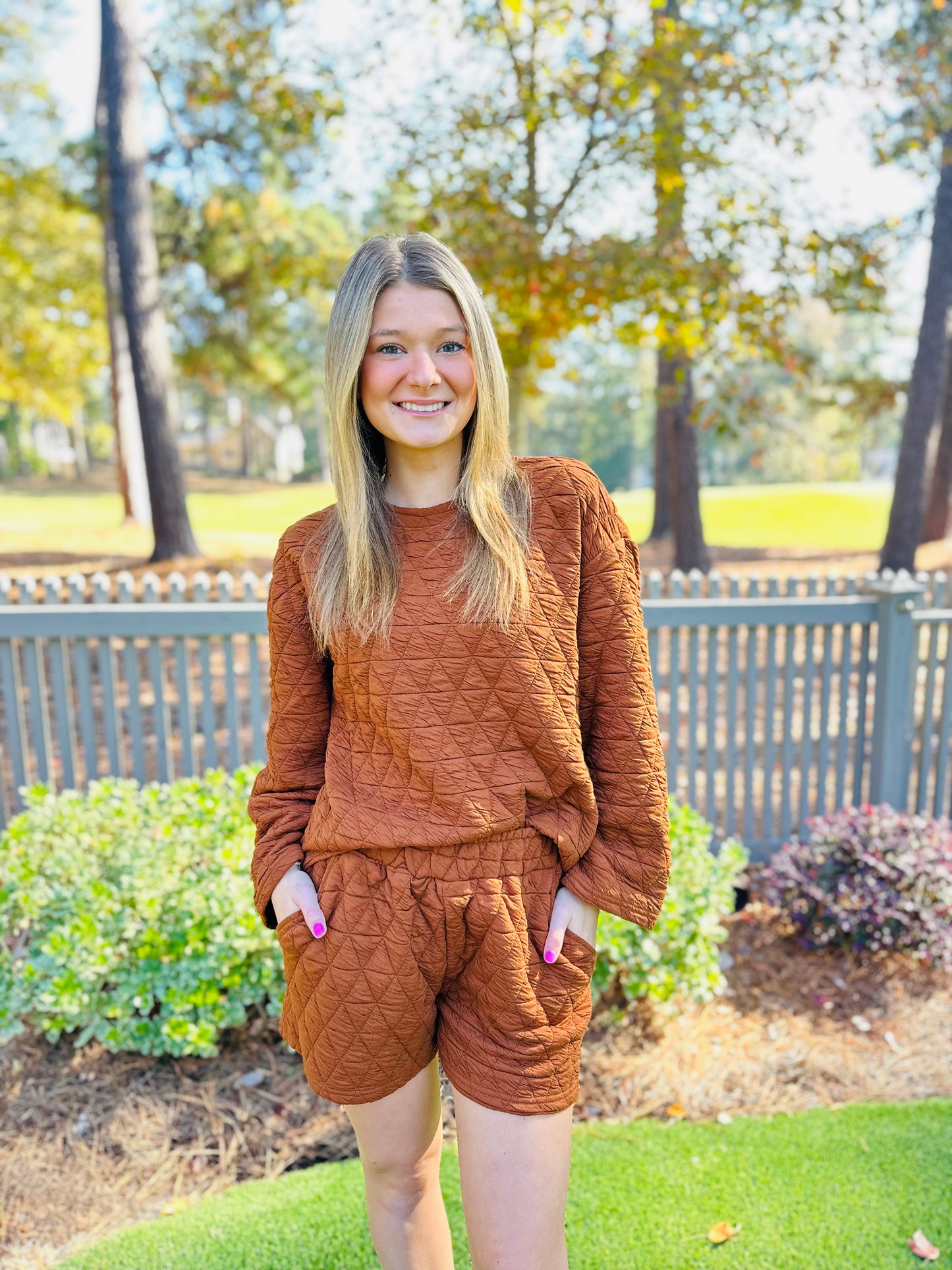 The Quinn Quilted Long Sleeve Set