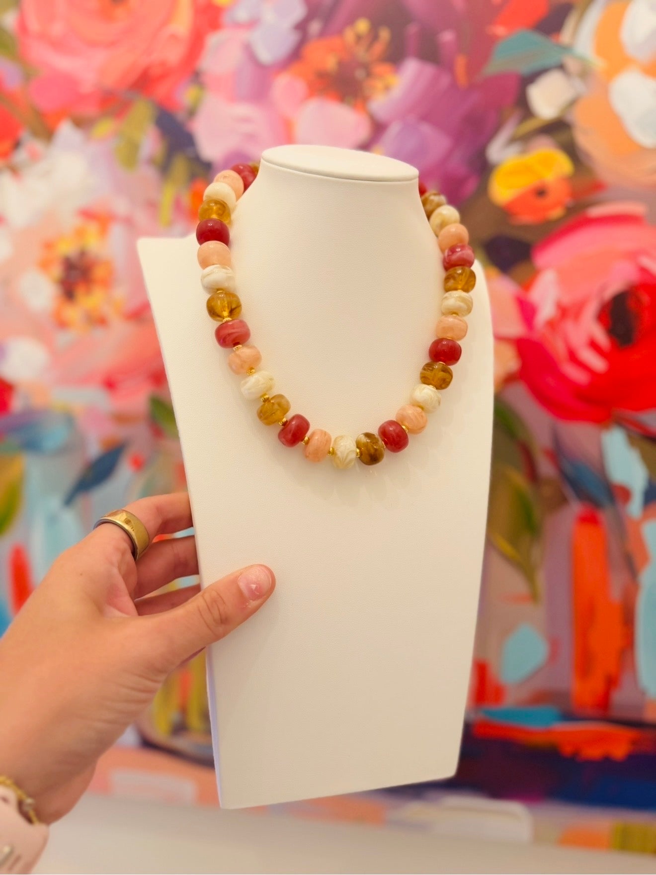 HD/ The Allie Assorted Necklace/ Brown + Pink