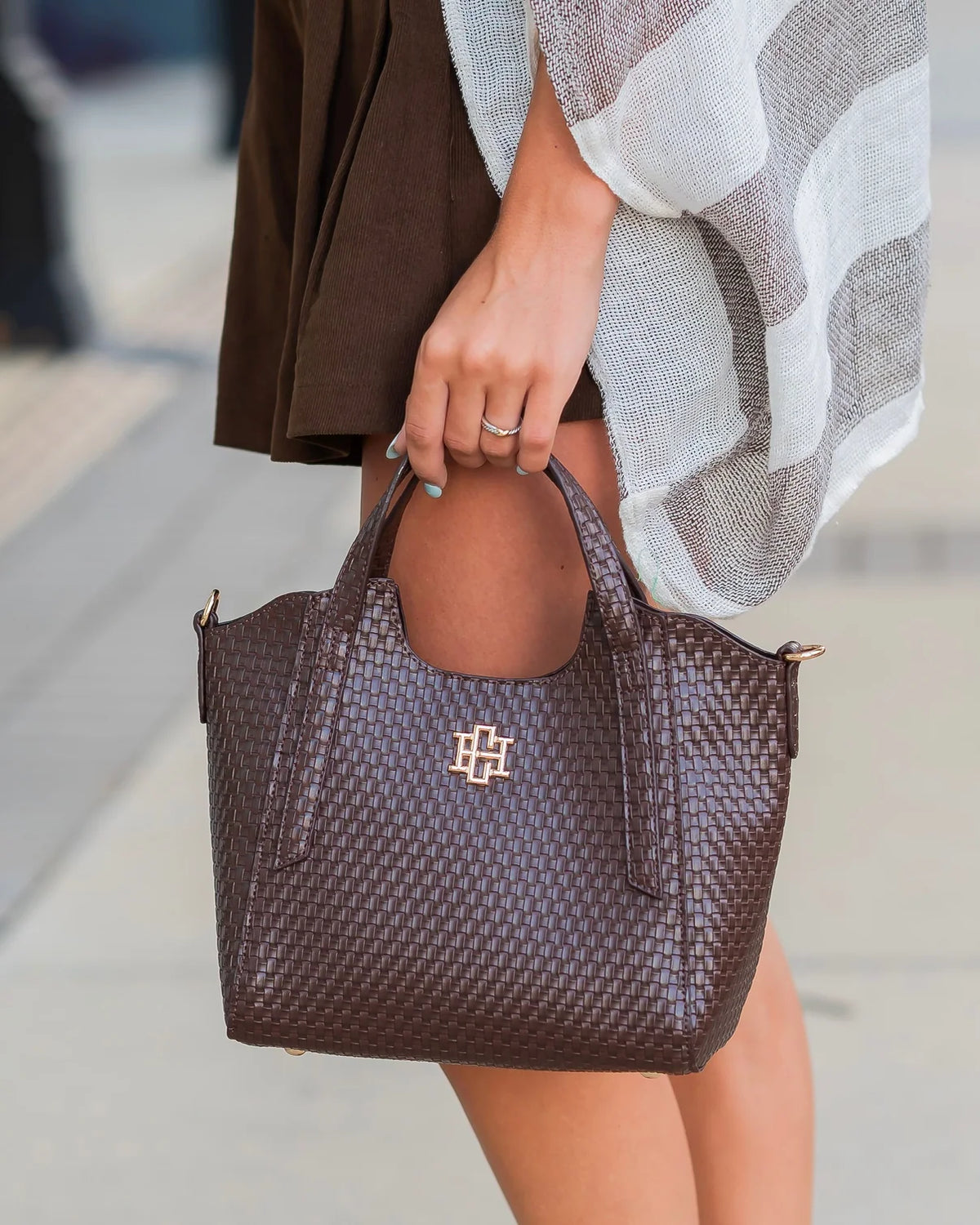 The Kendall Mini Tote/ Chocolate BW