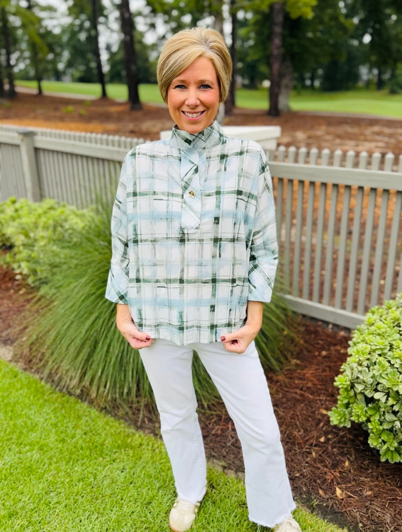 The Prim Plaid Top