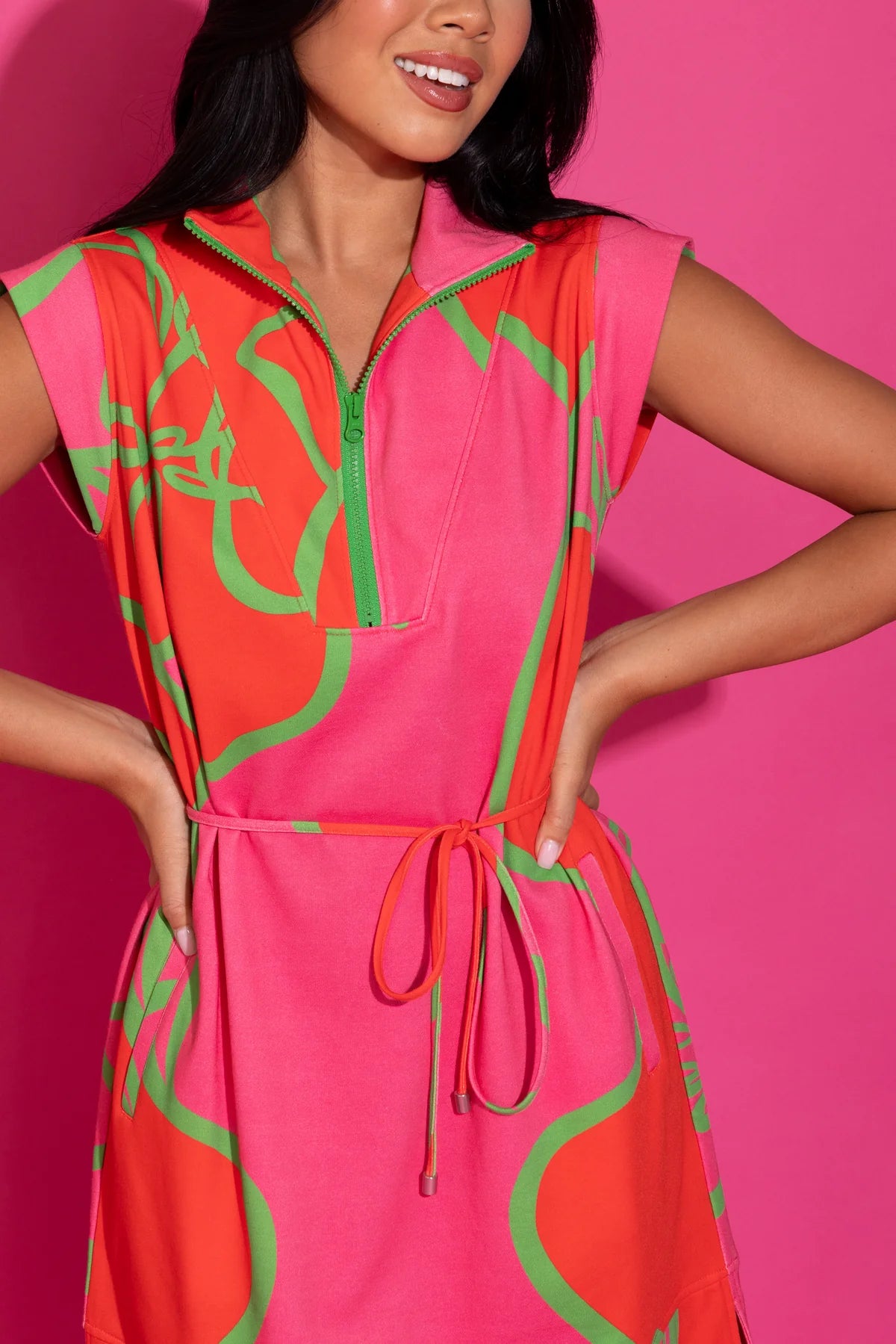 Alden Adair/ The Leigh Dress/ Fuschia Outline