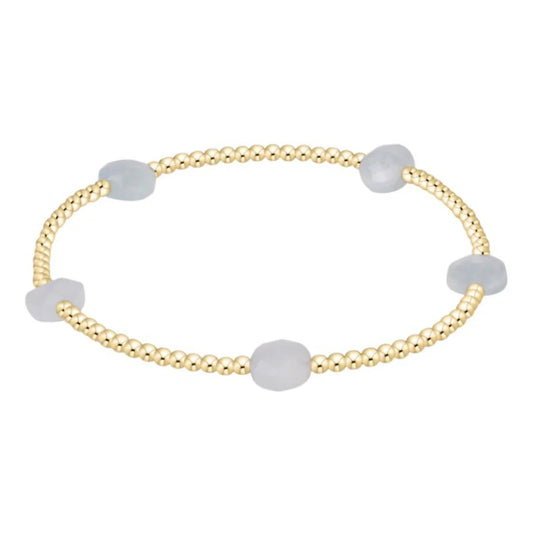 ENewton/ Admire Small Gem 2MM Gold Bracelet-Aquamarine