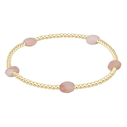 ENewton/ Admire Small Gem 2MM Gold Bracelet-Pink Opal