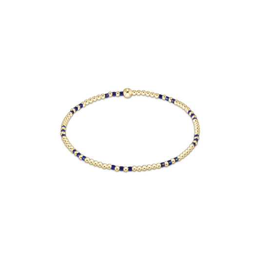 ENewton/ Hope Joy Pattern 2MM Bead Bracelet-Blue Metallic