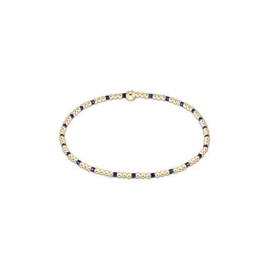 ENewton/ Hope Sincerity Pattern 2MM Bead Bracelet-Blue Metallic
