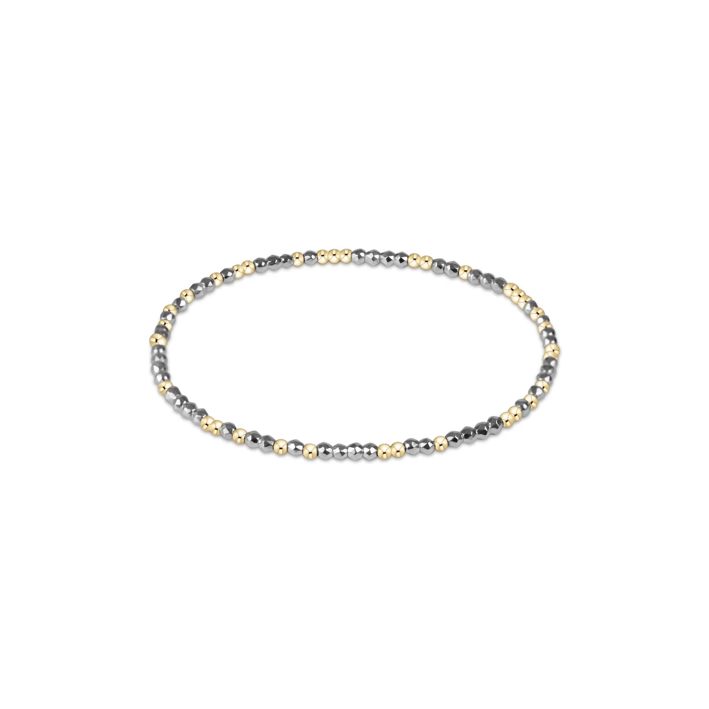 ENewton/ Hope Unwritten Silver Faceted Hematite 2mm Bead Bracelet
