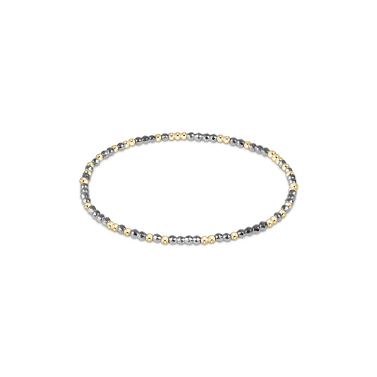 ENewton/ Hope Unwritten Silver Faceted Hematite 2mm Bead Bracelet
