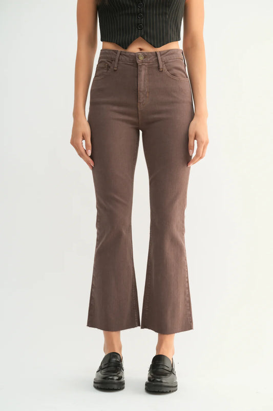 Just Black/ HR Tonal Crop Flare/ Vintage Brown