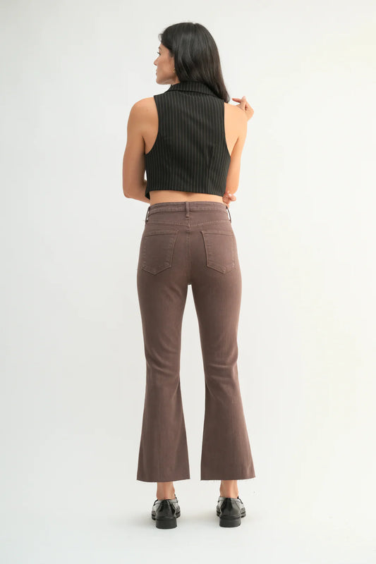 Just Black/ HR Tonal Crop Flare/ Vintage Brown