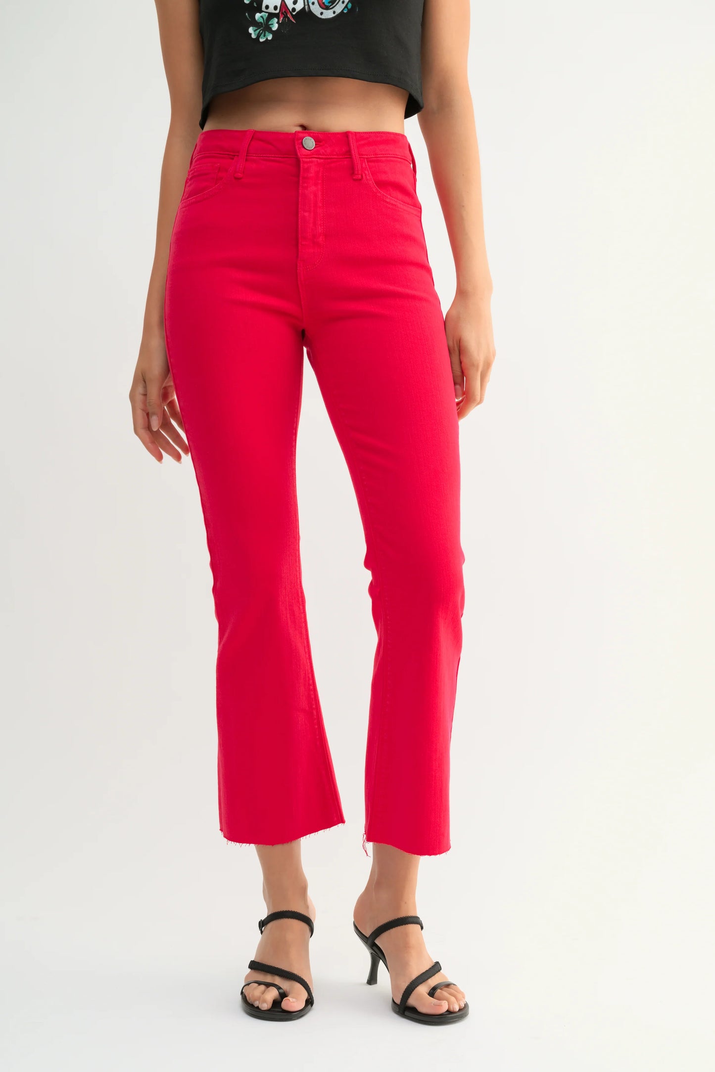 Just Black/ HR Tonal Crop Flare/ Vintage Red