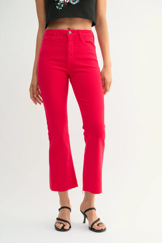 Just Black/ HR Tonal Crop Flare/ Vintage Red