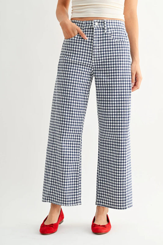 Just Black/ The Barrel Jean Twist/ Navy Gingham