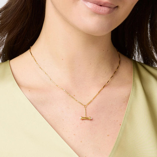 Julie Vos/ Bamboo Delicate Necklace/ Pearl