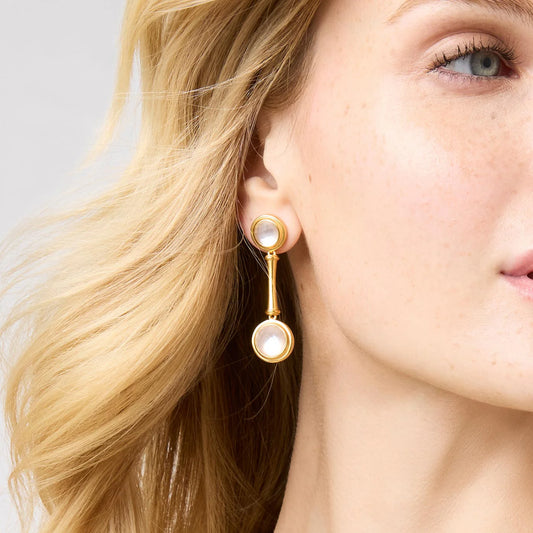 Julie Vos/ Bamboo Statement Earring/ Iridescent Clear Crystal