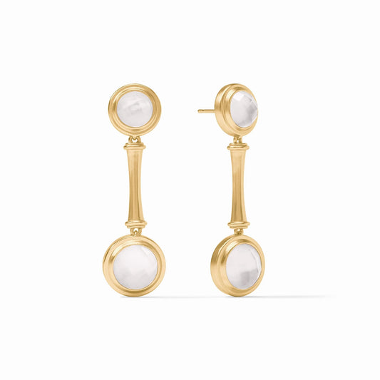 Julie Vos/ Bamboo Statement Earring/ Iridescent Clear Crystal