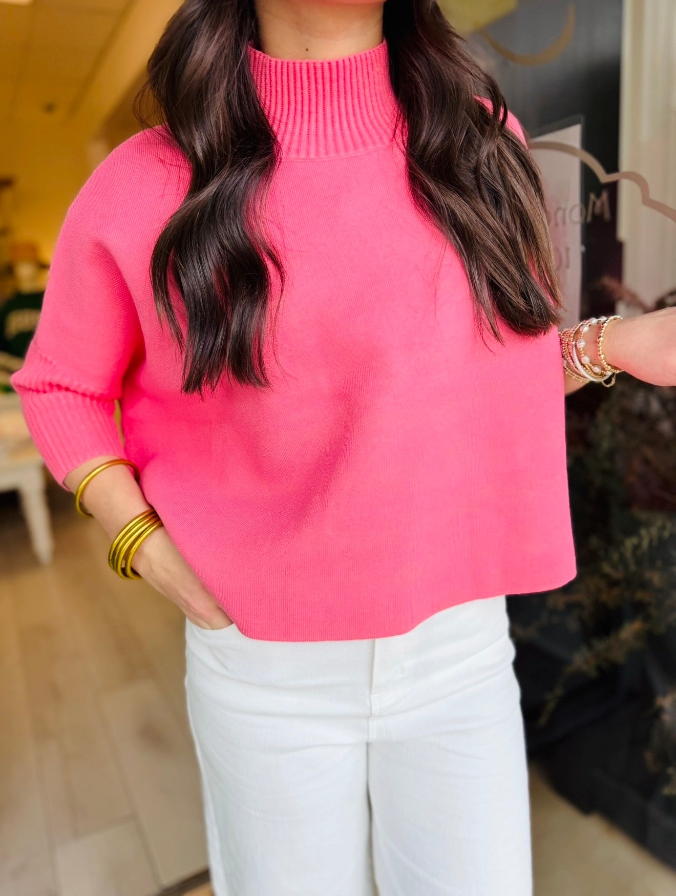 The Aja Sweater/ Italian Rose