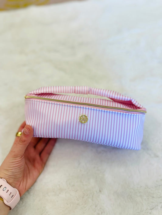 MS/ Pink Stripe/ Kiss & Makeup Mini Bag