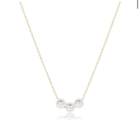 ENewton/ 16" Necklace Gold-Joy Pearl