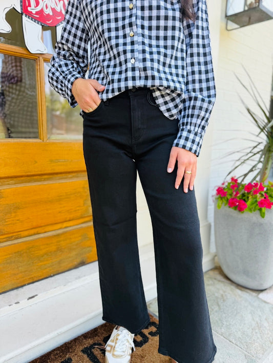 Just Black/ HR Wide Leg/ Black
