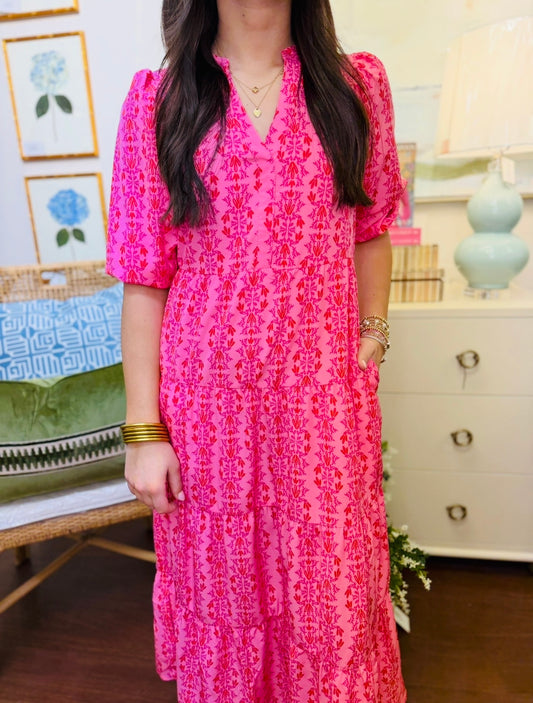 MS/ The Cameron Dress/ Heirloom Vine Pink
