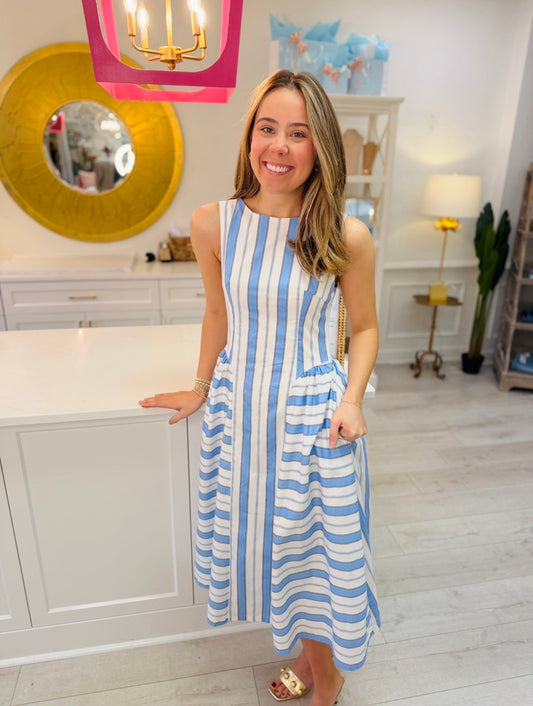 The Stephanie Striped Midi