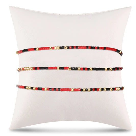 ENewton/ Gameday Hope Unwritten Bracelet/ Onyx + Bright Red