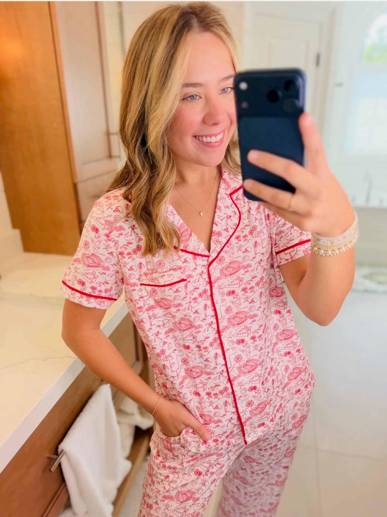 MS/ The Charlotte PJ Set/ Team Toile Red