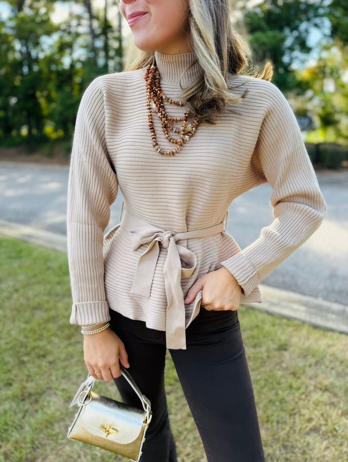 The Bayla Belted Sweater